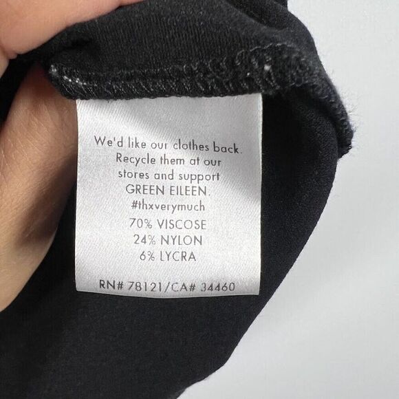 Eileen Fisher Skirt Size XS Black Pull On Knit Knee Length Career Pencil Elastic - Picture 4 of 8